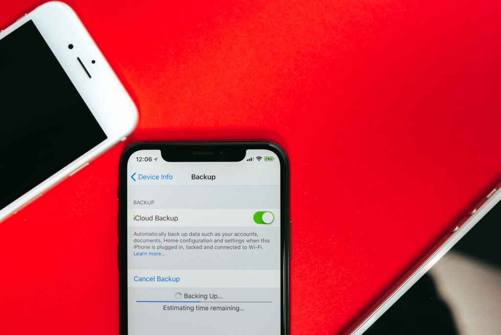 turn on backup data on Apple iphone X model