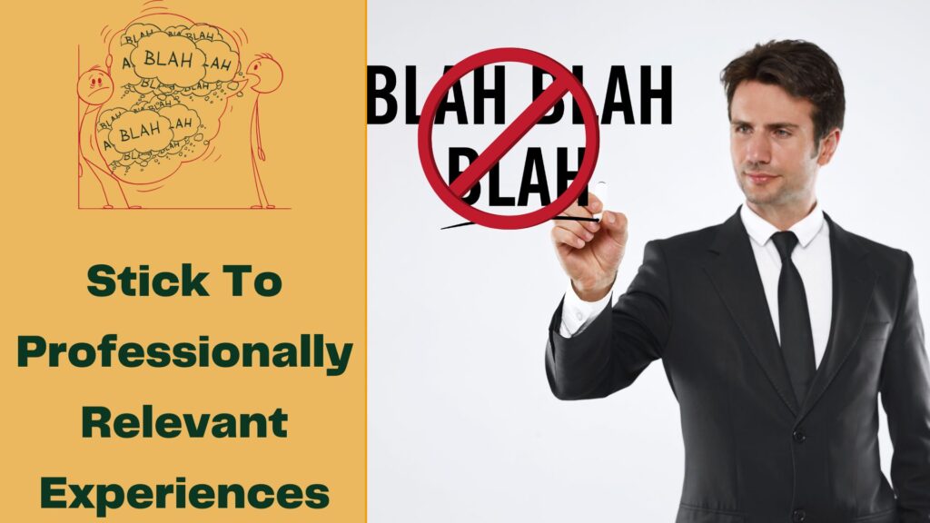 A man with a marker wrote that talking too much during an interview is bad