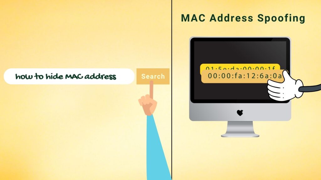 real mac address of a laptop is hidden with a proxy mac address