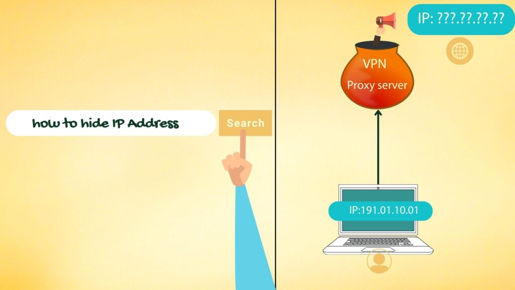 vpn and proxy server change mask ip address of laptop with a random ip address