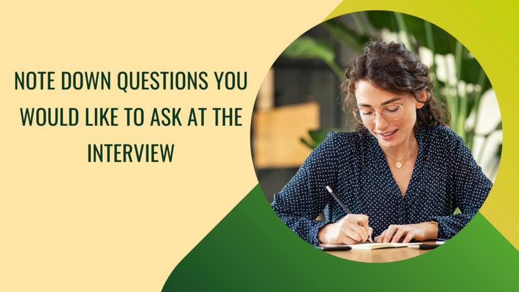 A woman making notes of questions she will ask at the interview