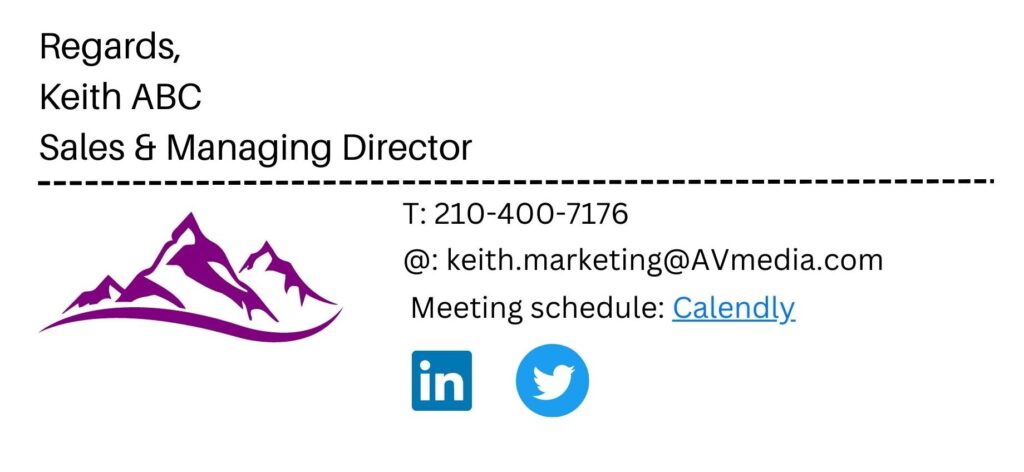 email signature of Keith ABC